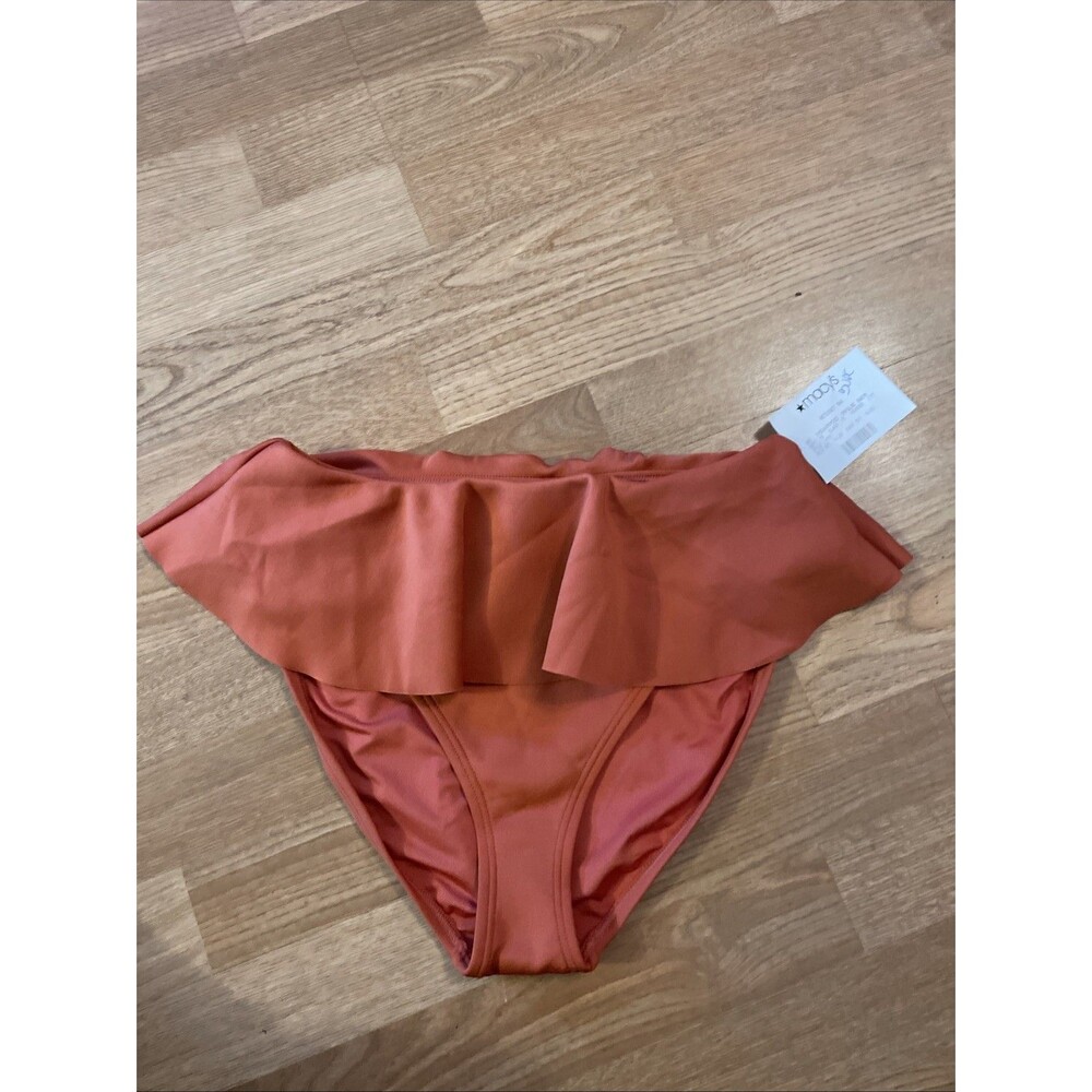 Vince Camuto Women's Skirted High-Leg Bikini Bottoms Orange Size Medium NWT $74 - Picture 6 of 6